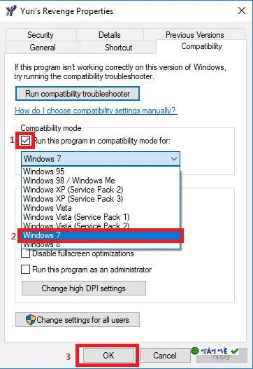 Run Compatibility Windows 7