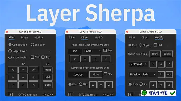 Công cụ Aescripts Layer Sherpa for After Effect