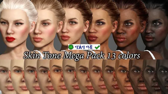 Skin Tone Megapack: Tự Tạo Nhân Vật Với Màu Da Đa Dạng