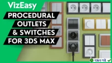 Procedural Outlets and Switches v1.1.2: Plugin tạo ổ cắm 3ds max